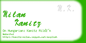 milan kanitz business card